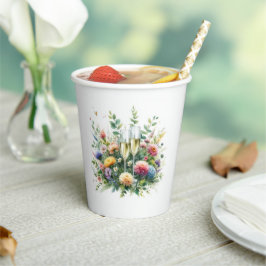 Florale Champagner-Gardentassen Pappbecher