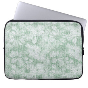 Florale Daisy samtiges Mintgrün  Laptopschutzhülle
