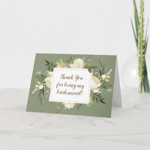 florale Danke-für-dass-du-meine-Brautjungfer-bist- Dankeskarte