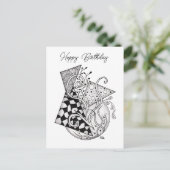 Florale Dreiecke, Tangle Zeichnung - Postkarte (Stehend Vorderseite)