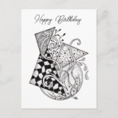 Florale Dreiecke, Tangle Zeichnung -  Postkarte (Vorderseite)