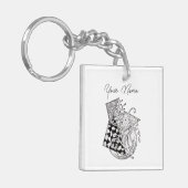 Florale Dreiecke, Tangle Zeichnung - Schlüsselanhänger (Vorderseite links)