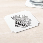 Florale Dreiecke, Tangle Zeichnung -  Untersetzer (angewinkelt)