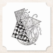 Florale Dreiecke, Tangle Zeichnung - Untersetzer (Vorderseite)