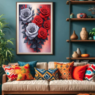 Florale Dualität Poster
