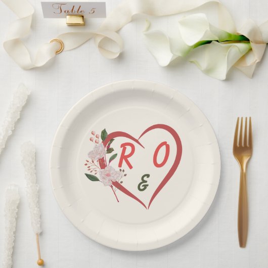 Florale, editierbare Hochzeitspapierteller Pappteller (Hochzeit)