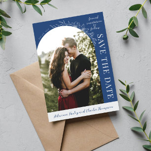 Florale Einfachheit 1 True Blue Save The Date