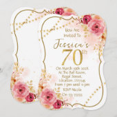 Florale Einladung zum 70. Geburtstag (Vorne/Hinten)