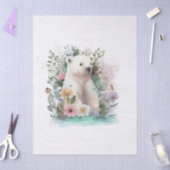 Florale Eisbär-Wasserfarbe Seidenpapier (Basteln)
