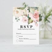 florale elegante 3,5" x 5" Reaktionskarte RSVP Karte (Stehend Vorderseite)