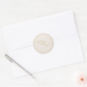 Florale elegante Kalligrafie-Hochzeit Runder Aufkleber