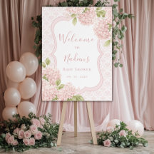 Florale elegante rosa Hortensien-Baby-Shower 