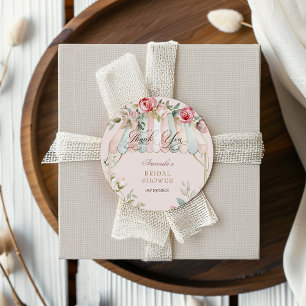 Florale elegante Wasserfarbe Brausebad Runder Aufkleber