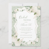 Florale elegante weiße Hydrangea-Brautparty Einladung (Vorderseite)