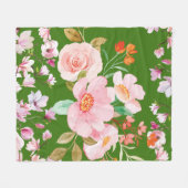 Florale Eleganz Fleecedecke (Vorderseite (Horizontal))