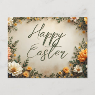 Florale Eleganz - Frühlingshafte Ostergrüße Feiertagspostkarte