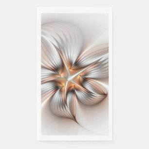 Florale Eleganz moderne abstrakte Fraktal-Kunst Serviette