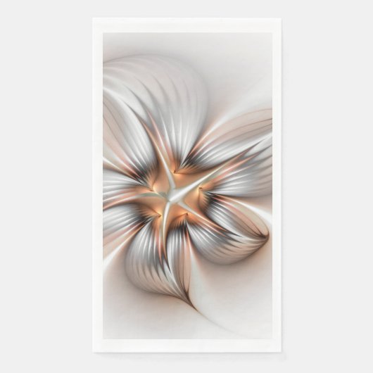 Florale Eleganz moderne abstrakte Fraktal-Kunst Serviette (Vorderseite)