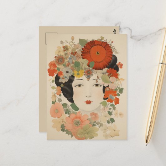 Florale Eleganz Postkarte (Vorderseite/Rückseite Beispiel)