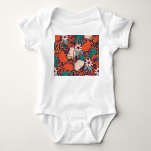 Florale Elemente: Handgezeichnet nahtlos. Baby Strampler