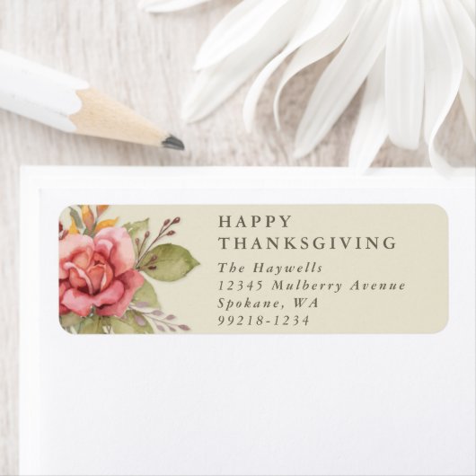 Florale Fall-/Erntedank-Rücksendeadresse (Insitu)