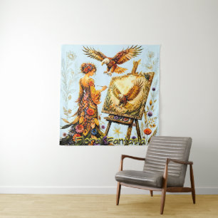 Florale Fantasie Wandteppich