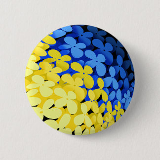 Florale Flagge der Ukraine Button