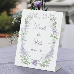 Florale Flieder-Lavendel-Rahmen Karten & Geschenke Sockelschild