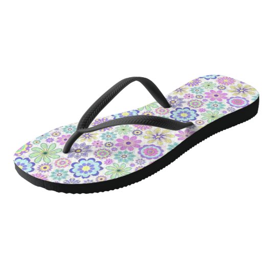 Florale Flip Flops Badesandalen (Schrägansicht)