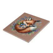 Florale Fuchs-Botanik-Waldkunst Fliese (Seite)