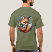Florale Fuchs-Botanik-Waldkunst T-Shirt (Rückseite)