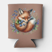 Florale Fuchs Botanische Waldkunst Dosenkühler (Vorderseite)