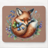 Florale Fuchs Botanische Waldkunst Mousepad (Vorne)