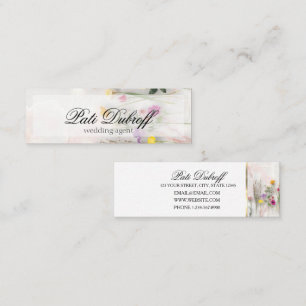 Florale Gelübde: Perfekte Hochzeiten gestalten Mini Visitenkarte