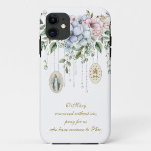 Florale gesegnete Maria religiöse Gebetsmedaillen Case-Mate iPhone Hülle