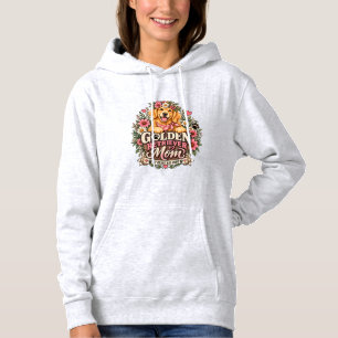 Florale Golden Retriever-Mutter, mein Herz hat Pfo Hoodie