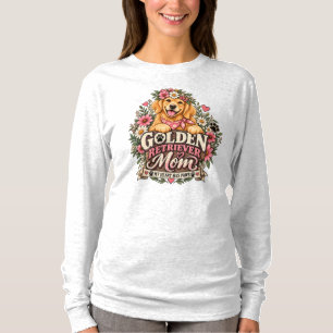 Florale Golden Retriever-Mutter, mein Herz hat Pfo T-Shirt