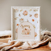 Florale Goldfolie pastellfarbene Kürbisfavoriten Poster