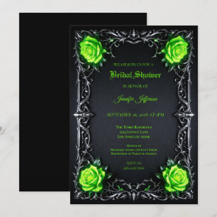 Florale Gothic Halloween-Hochzeitsdusche-Einladung Einladung