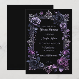 Florale Gothic Halloween-Hochzeitsduscheinladung Einladung