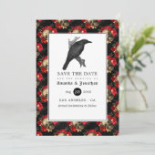 Florale gotische Hochzeit Save The Date (Stehend Vorderseite)