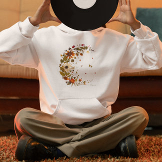 Florale Halbmond-Pressed-Flower-Kunst  Hoodie