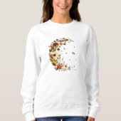 Florale Halbmond-Pressed-Flower-Kunst  Sweatshirt (Vorderseite)