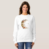 Florale Halbmond-Pressed-Flower-Kunst  Sweatshirt (Vorne ganz)
