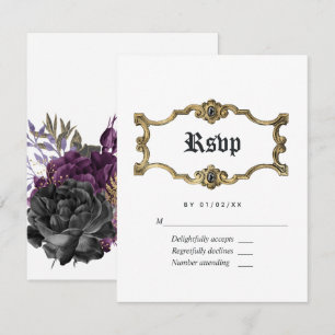 Florale Halloween-Gotische Hochzeit RSVP Karte