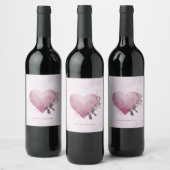 Florale Herzgeschenkanhänger-Weinlabel Weinetikett (Flaschen)