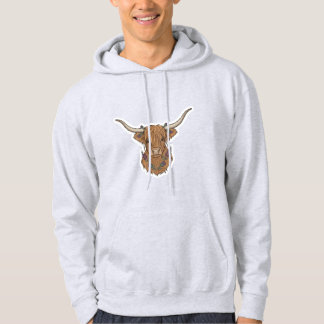 Florale Highland-Kuh Hoodie
