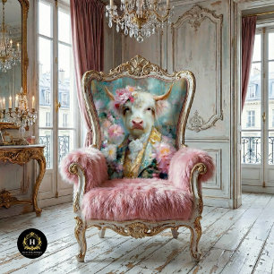 Florale Highland-Kuh im barocken Anzug Decoupage Seidenpapier