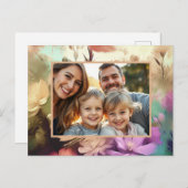 Florale Hinzufügen Ihres Fotos Postkarte (Vorne/Hinten)