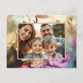 Florale Hinzufügen Ihres Fotos Postkarte